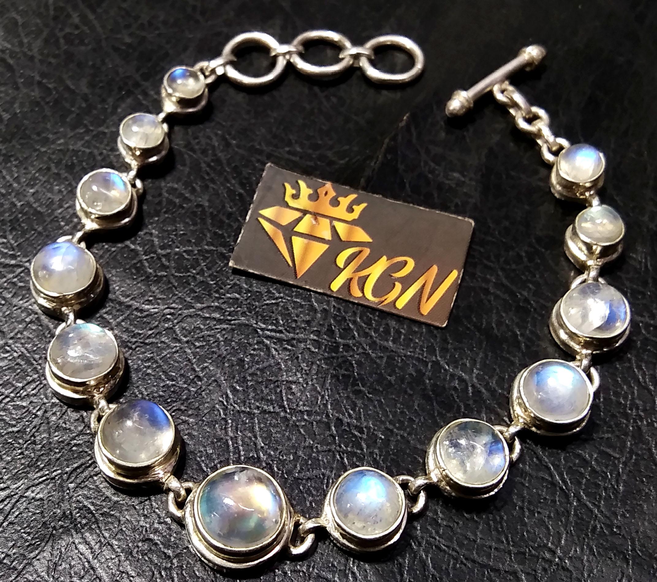 Natural Rainbow Moonstone Bracelet, Good Quality Gemstone Bracelet, 925 Sterling Silver Jewelry, Handmade Bracelet, Gift For Girls & Women.